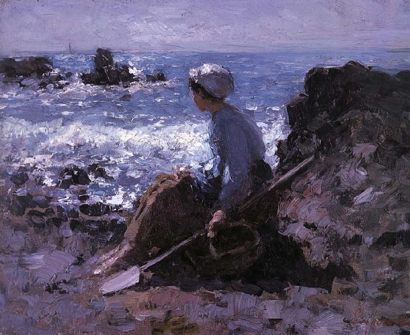 Nicolae Grigorescu Fisherwoman of Granville Spain oil painting art